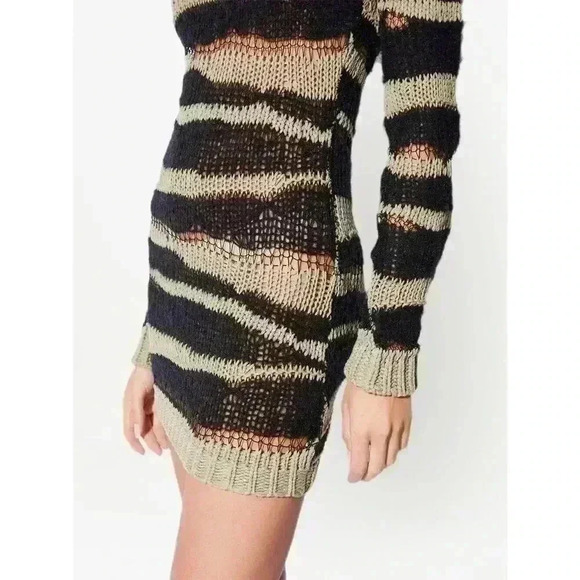 RtA Akamu Striped Mini Dress Size Small $395 Silk Cotton Semi Sheer Designer - Picture 3 of 15